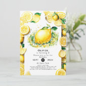 Schattigee kleine citroen verjaardag kaart (Staand voorkant)
