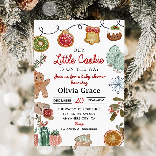 Schattigee kleine cookie Christmas Baby shower Par Kaart
