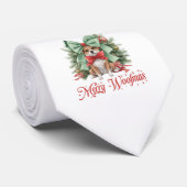 Schattigee kleine corgi met kerstversiering boog stropdas (Opgerold)