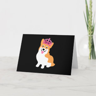 Schattigee kleine corgi prinses met een roze kroon kaart