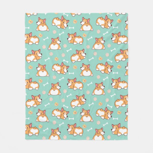 Schattigee kleine Corgis Fleece Deken (Voorkant)