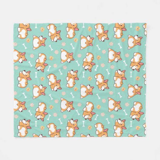 Schattigee kleine Corgis Fleece Deken (Voorkant (Horizontaal))