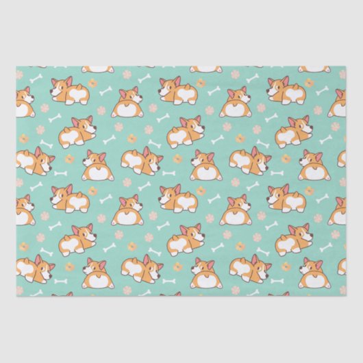 Schattigee kleine Corgis Tissuepapier (Voorkant)