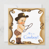 Schattigee kleine cowboy Baby shower Kaart (Voorkant)