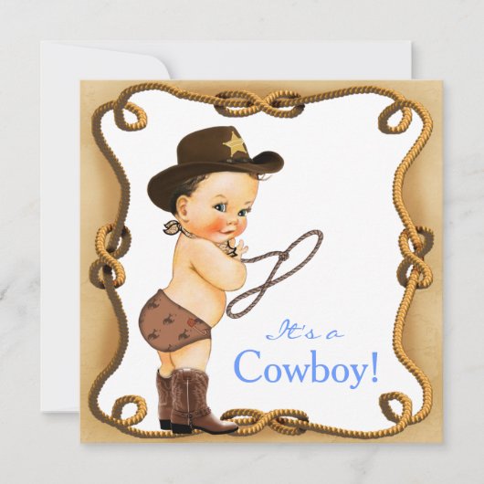 Schattigee kleine cowboy Baby shower Kaart