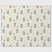 Schattigee kleine cowboy sheriff Beer op crème Cadeaupapier (Vlak)