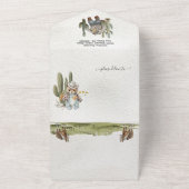 Schattigee kleine cowboy Westerne Waterverf Baby s All In One Uitnodiging (Buitenkant)