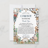 Schattigee kleine cowboy Westerne Waterverf Baby s Bedankkaart (Voorkant)