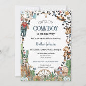 Schattigee kleine cowboy Westerne Waterverf Baby s Kaart (Voorkant)