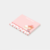 Schattigee kleine cowgirl met lam voor meisjes post-it® notes (Schuin)