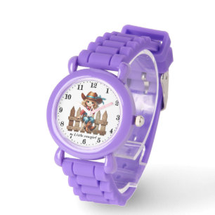Schattigee kleine cowgirl naam toevoegen horloge