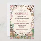 Schattigee kleine Cowgirl Westerne Waterverf Baby  Kaart (Voorkant)