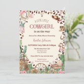 Schattigee kleine Cowgirl Westerne Waterverf Baby  Kaart (Staand voorkant)
