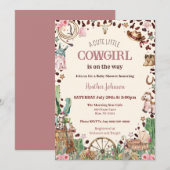 Schattigee kleine Cowgirl Westerne Waterverf Baby  Kaart (Voorkant / Achterkant)