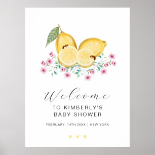 Schattigee kleine cutie citroen citrus Baby shower Poster