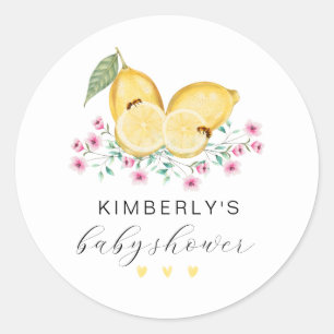 Schattigee kleine cutie citroen citrus Baby shower Ronde Sticker