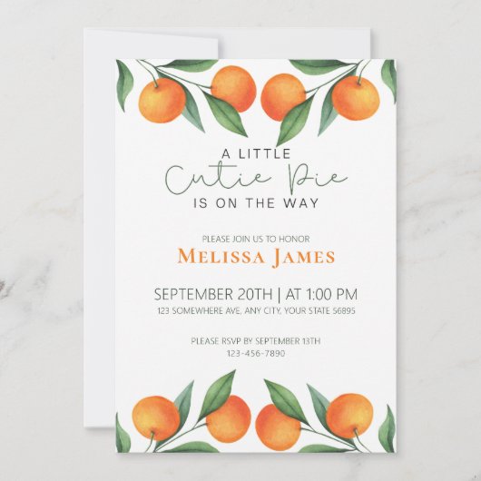 Schattigee kleine cutie is op de weg citrus Baby s Kaart (Voorkant)