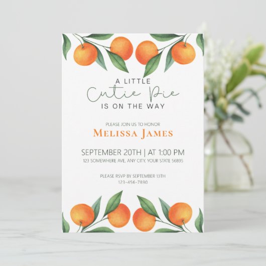 Schattigee kleine cutie is op de weg citrus Baby s Kaart (Staand voorkant)