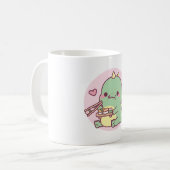Schattigee kleine Dino houdt van Japanse sushi Koffiemok (Voorkant links)