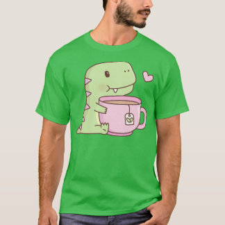 Schattigee kleine Dino knuffelen theekopje T-shirt