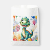 Schattigee kleine dinosaurus met veel kleurrijke b bedankzakje (Voorkant)