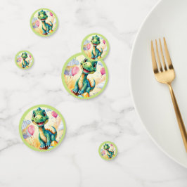 Schattigee kleine dinosaurus met veel kleurrijke b confetti