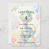 Schattigee kleine dinosaurus met veel kleurrijke b kaart (Achterkant)