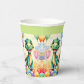 Schattigee kleine dinosaurus met veel kleurrijke b papieren bekers (Rechts)