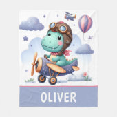 Schattigee kleine dinosaurus vliegen Paarse vliegt Fleece Deken (Voorkant)