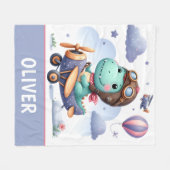 Schattigee kleine dinosaurus vliegen Paarse vliegt Fleece Deken (Voorkant (Horizontaal))