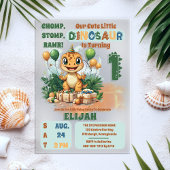 Schattigee kleine dinosaurusjongen 1e verjaardagsf acryl uitnodigingen