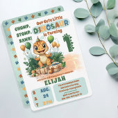 Schattigee kleine dinosaurusjongen 1e verjaardagsf kaart