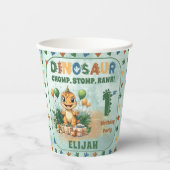 Schattigee kleine dinosaurusjongen 1e verjaardagsf papieren bekers (Voorkant)