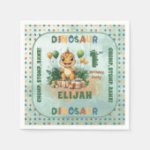 Schattigee kleine dinosaurusjongen 1e verjaardagsf servet (Voorkant)