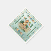 Schattigee kleine dinosaurusjongen 1e verjaardagsf servet (Hoek)