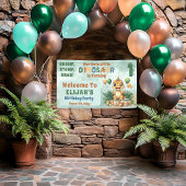 Schattigee kleine dinosaurusjongen 1e verjaardagsf spandoek