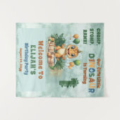 Schattigee kleine dinosaurusjongen 1e verjaardagsf wandkleed (Voorkant (horizontaal))