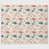 Schattigee kleine dinosaurussen Kinder Cadeaupapier (Vlak)