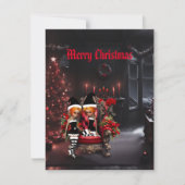 Schattigee kleine donkere elfen. feestdagenkaart (Voorkant)