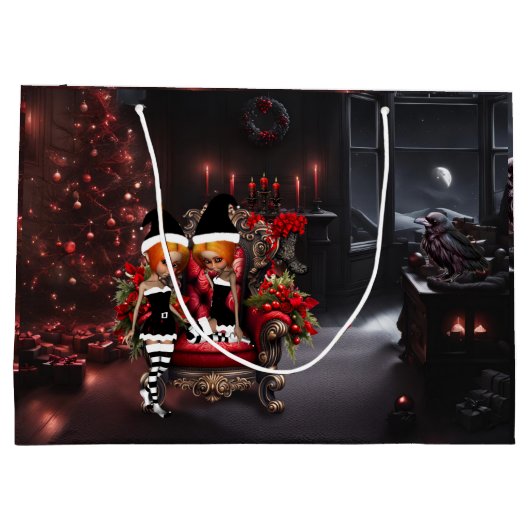 Schattigee kleine donkere elfen. groot cadeauzakje (Achterkant)