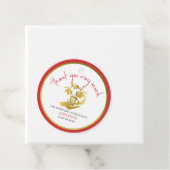 Schattigee kleine draak is op weg naar rood Baby s Bedankjes Labels (In situ)