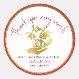 Schattigee kleine draak is op weg naar rood Baby s Ronde Sticker