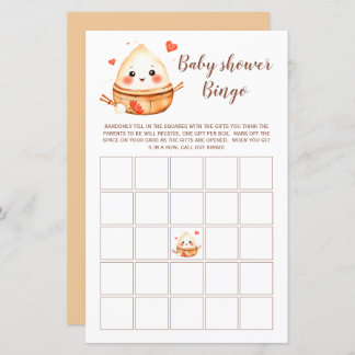 Schattigee Kleine Dumpling Baby shower Spel Bingo