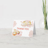Schattigee kleine Dumpling Mushroom Baby shower Bedankkaart (Voorkant)