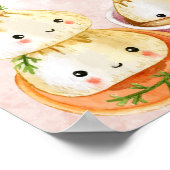 Schattigee kleine Dumpling Mushroom Baby shower We Poster (Hoek)