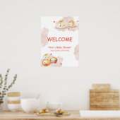 Schattigee kleine Dumpling Mushroom Baby shower We Poster (Keuken)