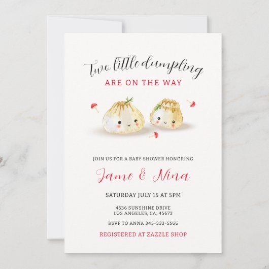 Schattigee Kleine Dumpling Mushroom Twin Baby show Kaart (Voorkant)