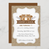 Schattigee kleine eekhoorn verjaardag uitnodiging  (Voorkant / Achterkant)