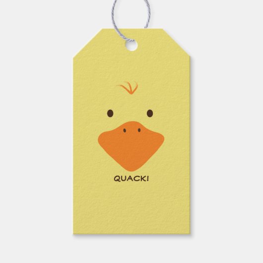Schattigee kleine eend gezicht gepersonaliseerde t cadeaulabel (Voorkant)