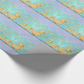 Schattigee kleine eenden op Paarse Blauwgroen Dama Cadeaupapier (Hoek)